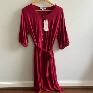 Amour Vert perdita dress, size XS, ruby red, NWT